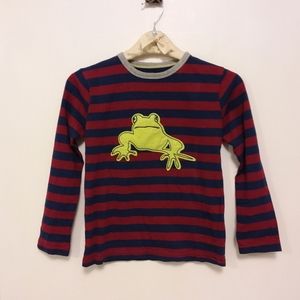 Mini Boden L/S striped shirt w/frog